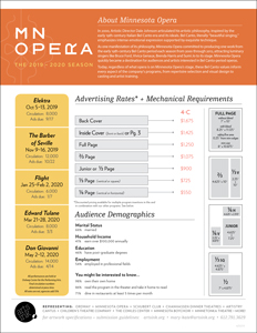 Ratecard for Minnesota Opera's 19-20 Season
